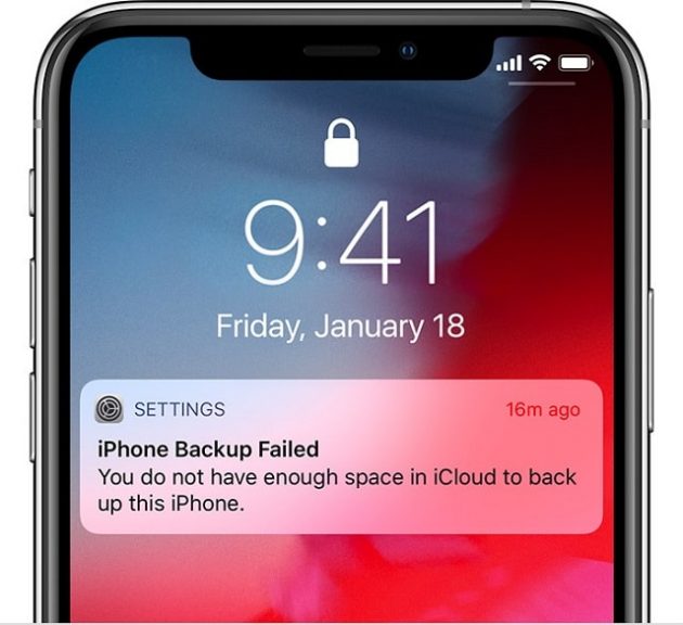 iCloud backup failed