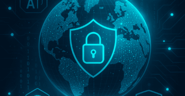 Cybersecurity predictions for 2026 showing AI-driven global digital security landscape