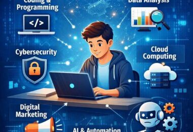 Best tech skills you can learn online for free infographic