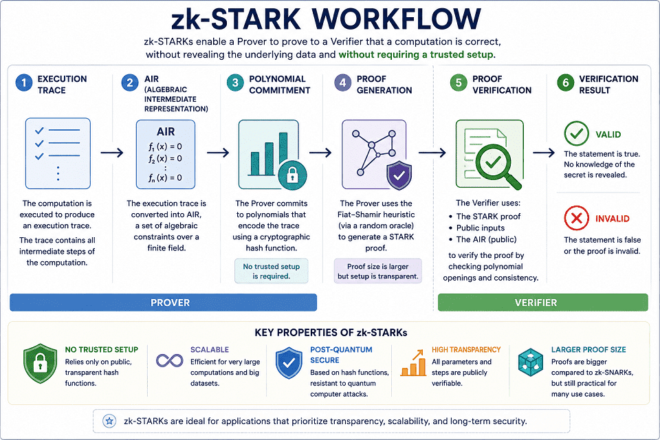 zk-STARK Workflow Infographic