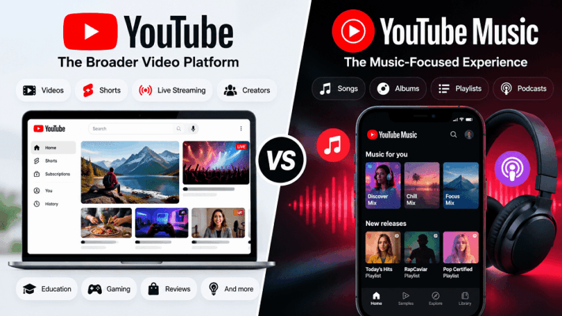 YouTube vs YouTube Music: What's the Difference?